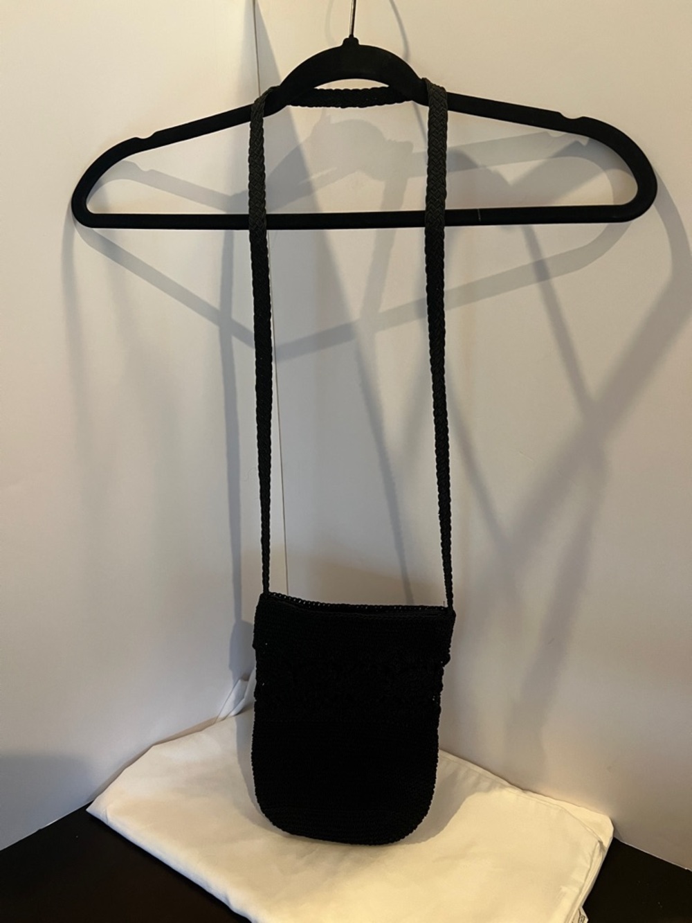 Kathie Lee Collection Black Knit Crossbody Pouch